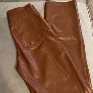 Abercrombie and Fitch The 90’s Straight Ultra High Rise Vegan Leather Pants